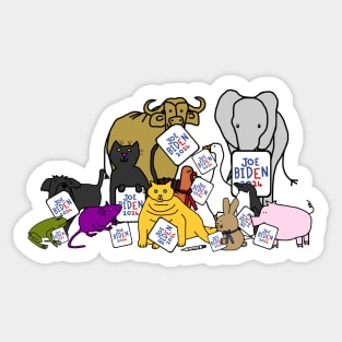 Cute Animals Support Joe Biden 2024 Sticker